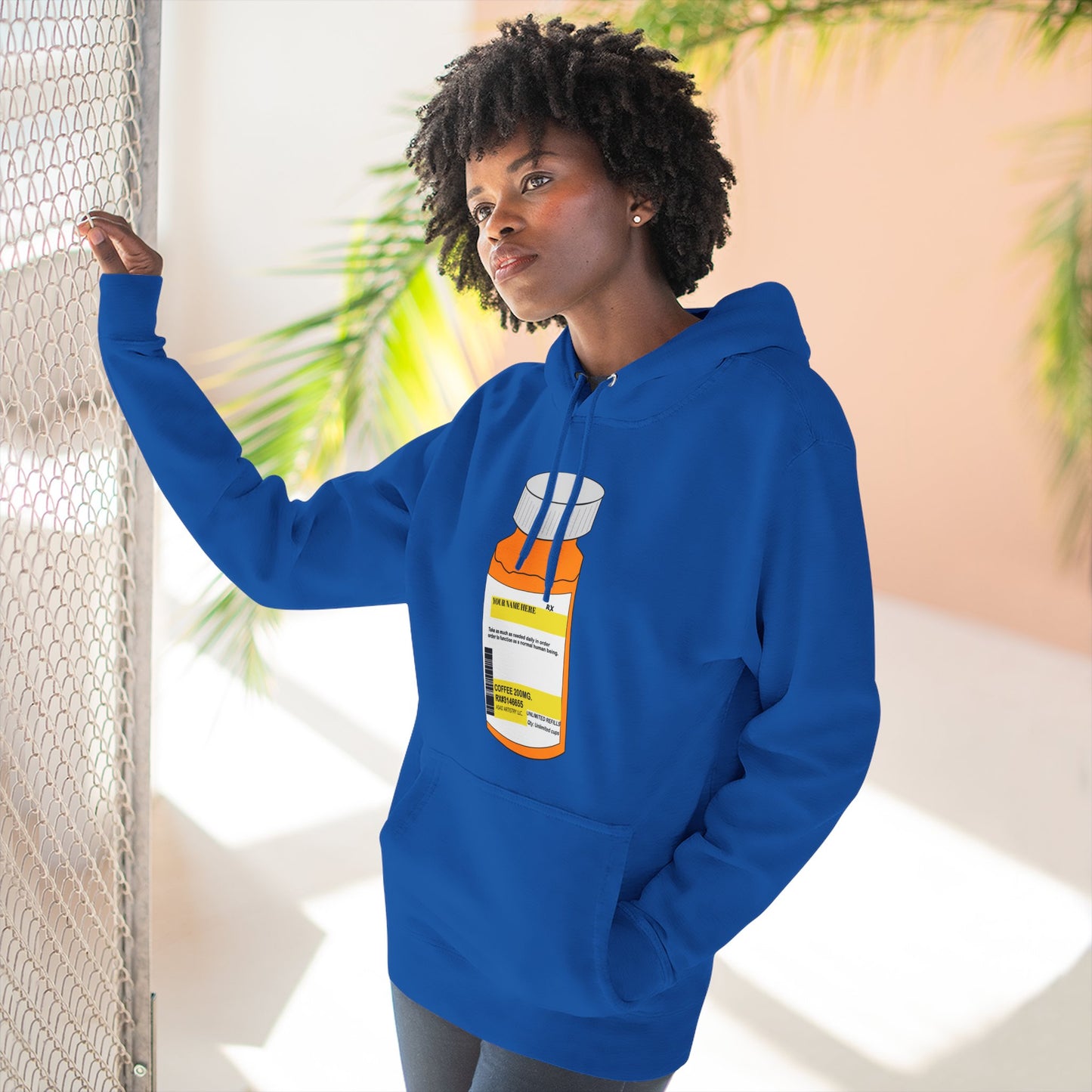 Customizable Prescription Bottle Hoodie - Cozy Medication Inspired Fleece Sweatshirt