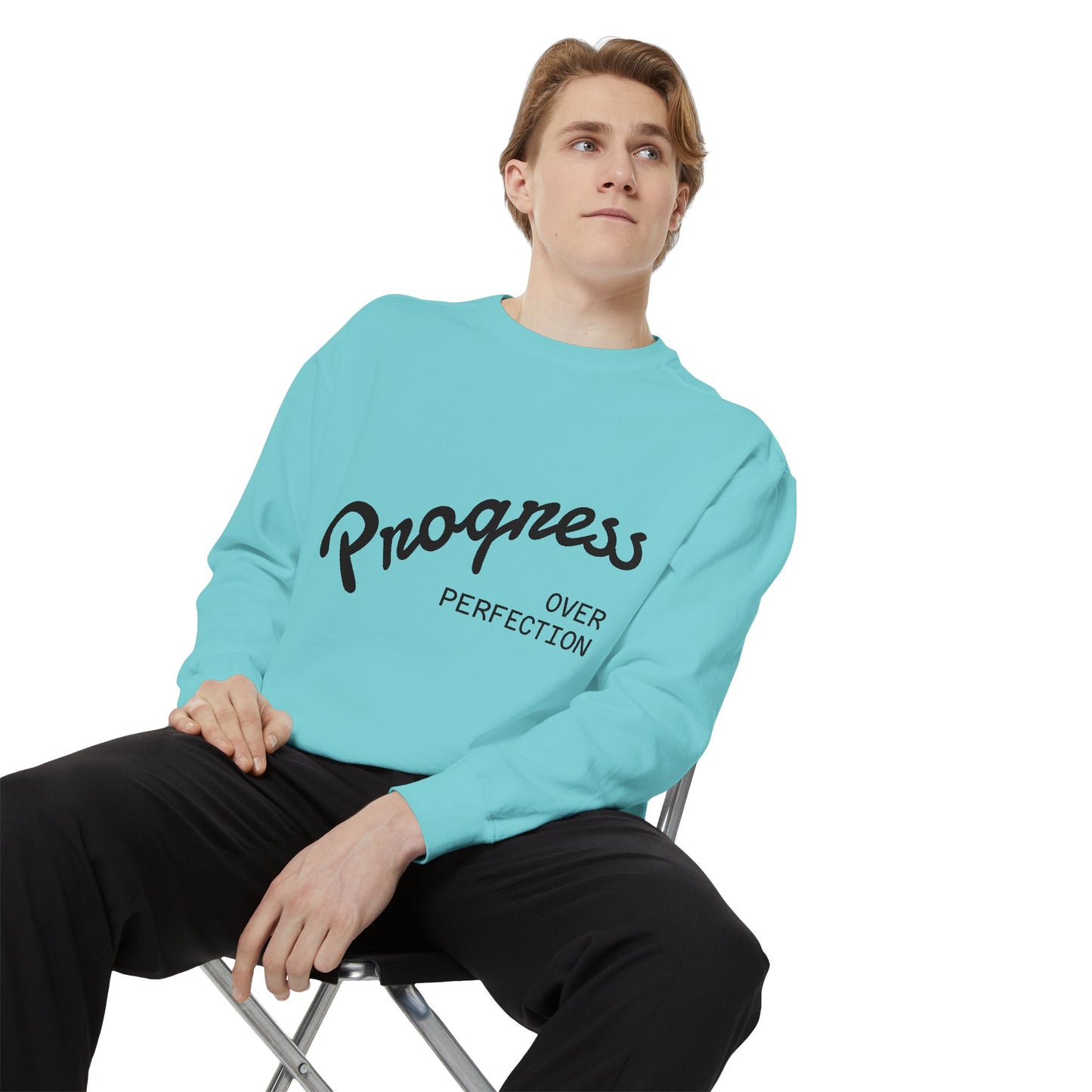 Unisex Inspirational Sweatshirt - Progress Over Perfection
