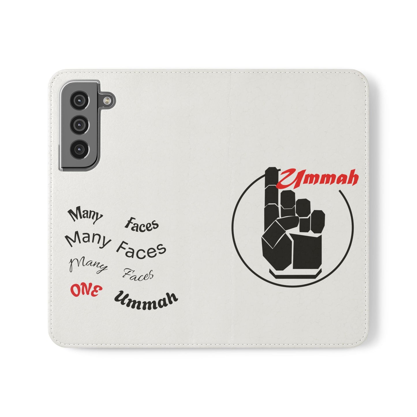 Many Faces, One Ummah Flip Case — where purpose meets protection.