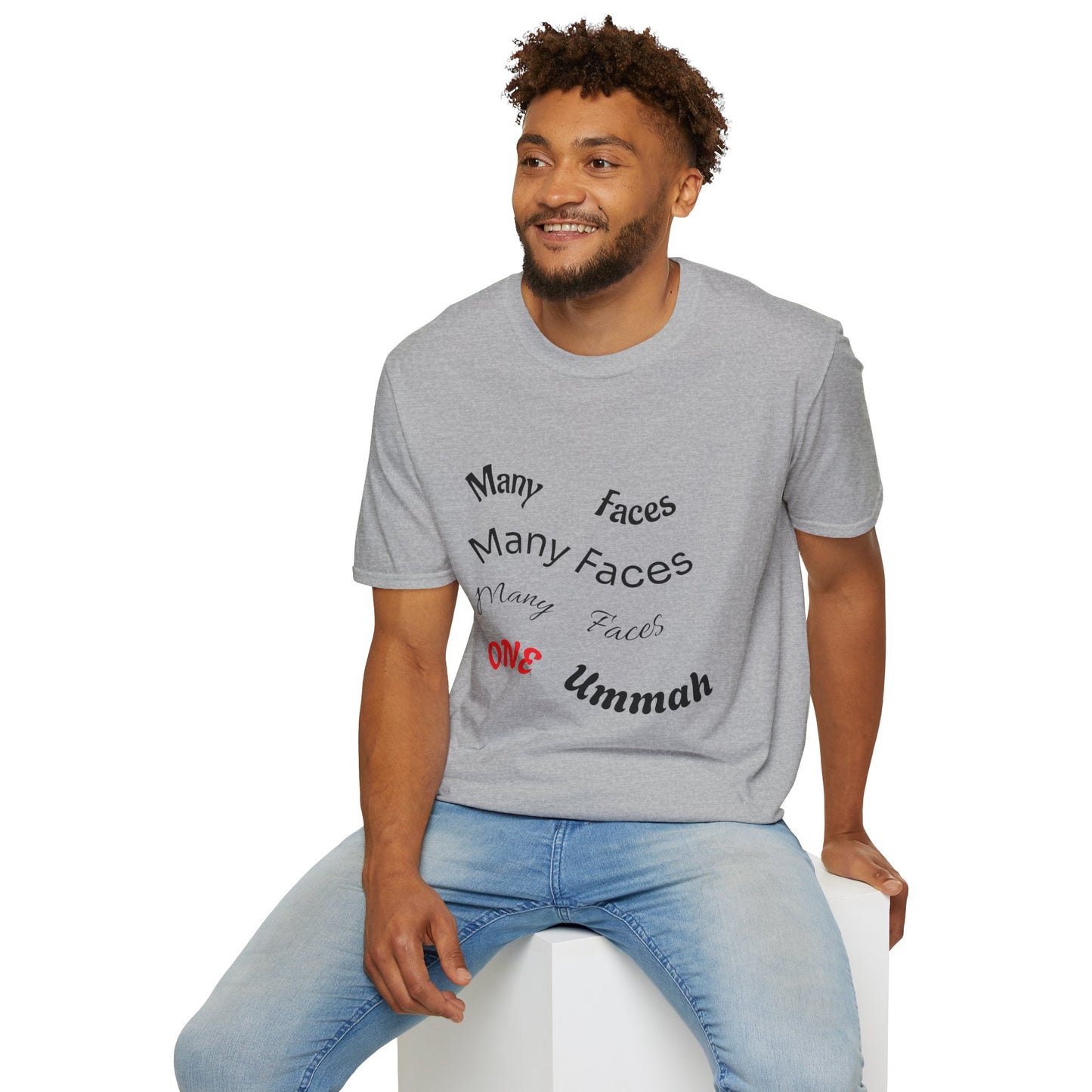 Unity Message Unisex T-Shirt - Many Faces One Ummah, Diversity Tee, Muslim Gift, Inclusive Apparel, Cultural Pride Top