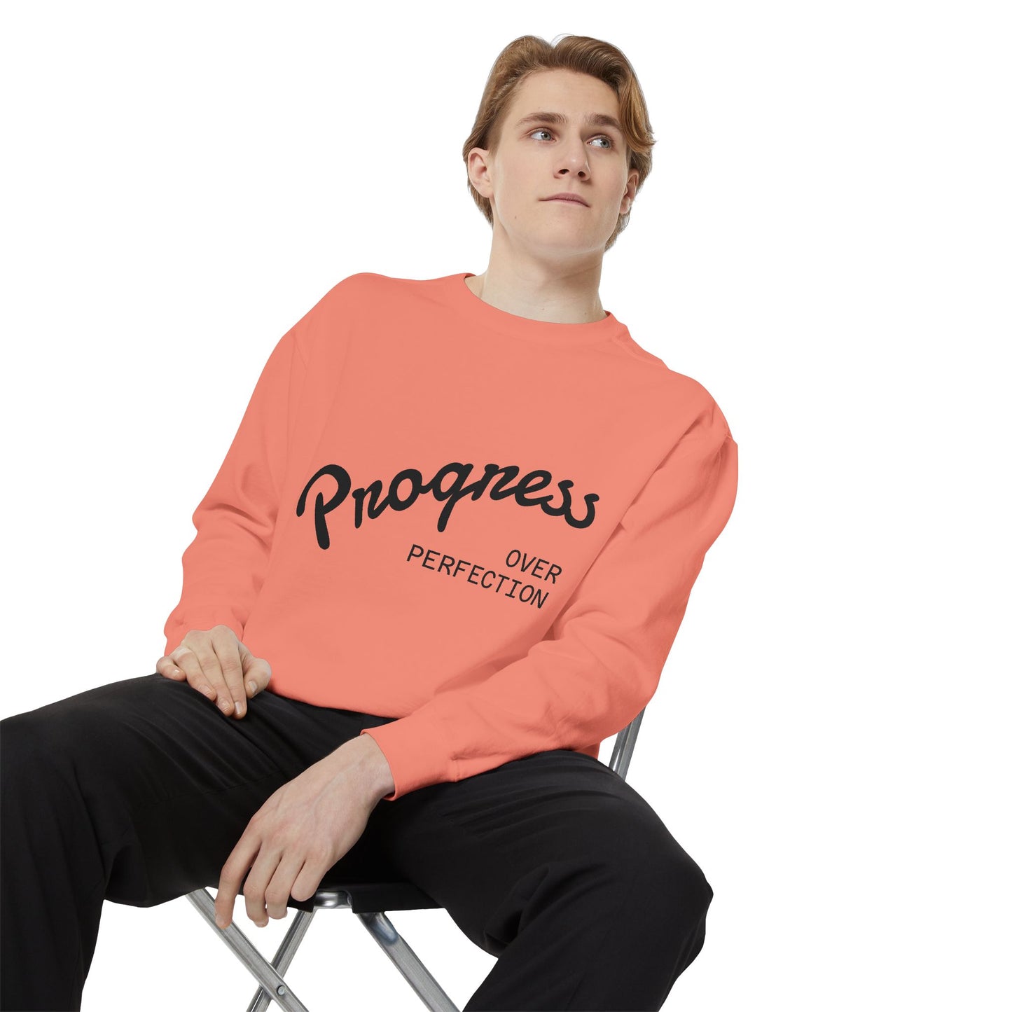 Unisex Inspirational Sweatshirt - Progress Over Perfection