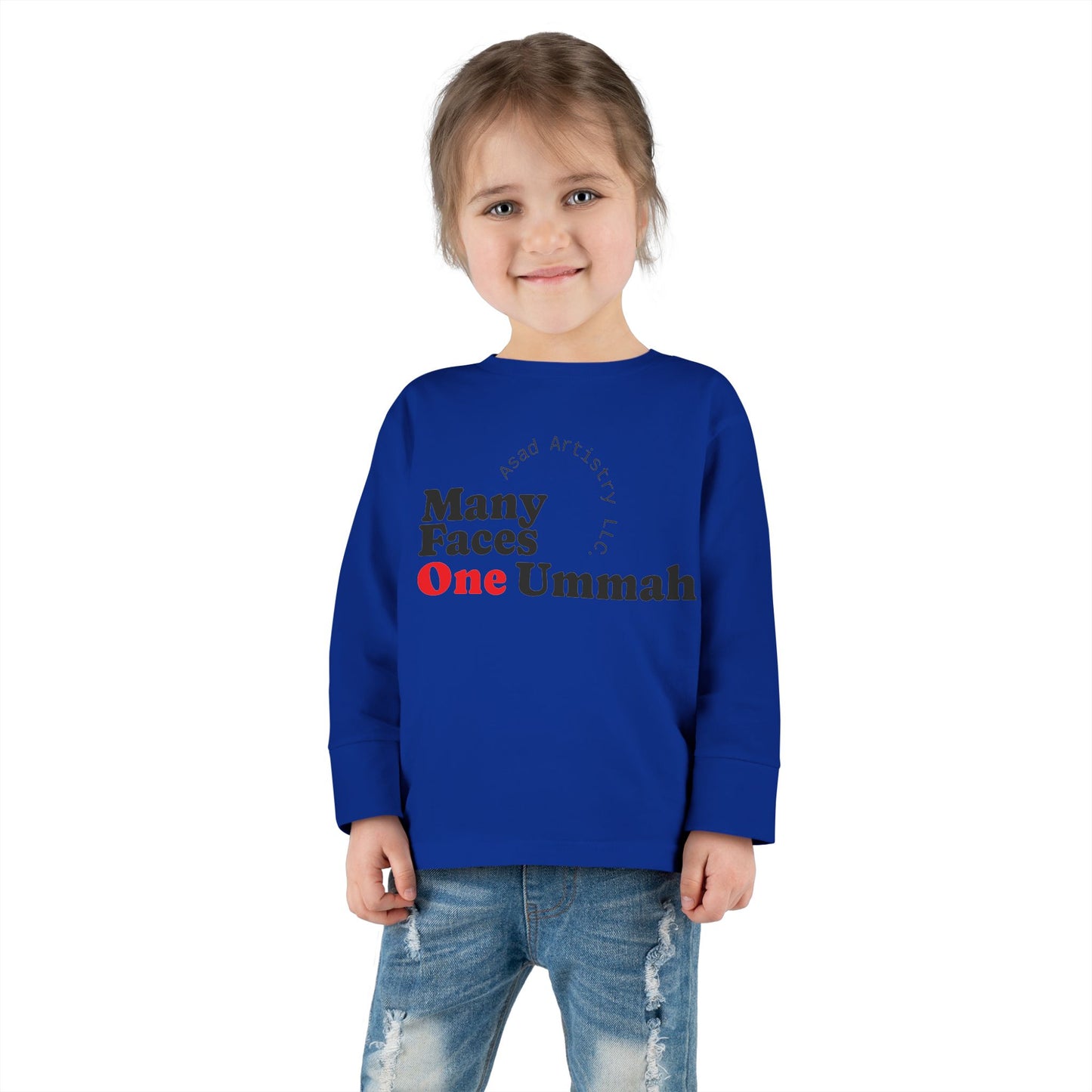 Many Faces One Ummah Toddler Long Sleeve Tee – For Little Hearts, Big Unity