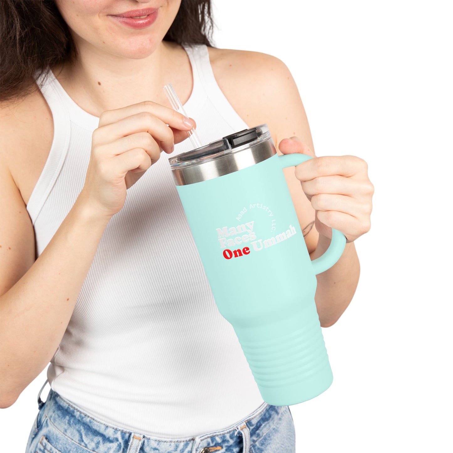 One Ummah Insulated Travel Mug-W/White letter