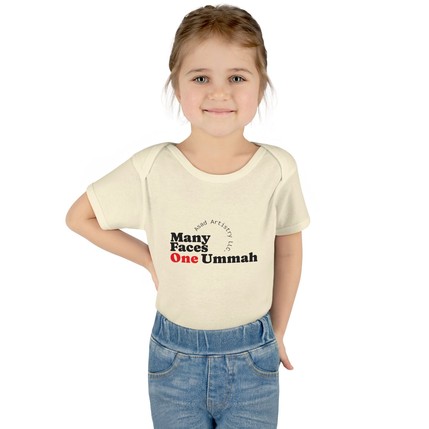 Many Faces One Ummah Infant Bodysuit – Softness, Simplicity, and Unity from Day One
