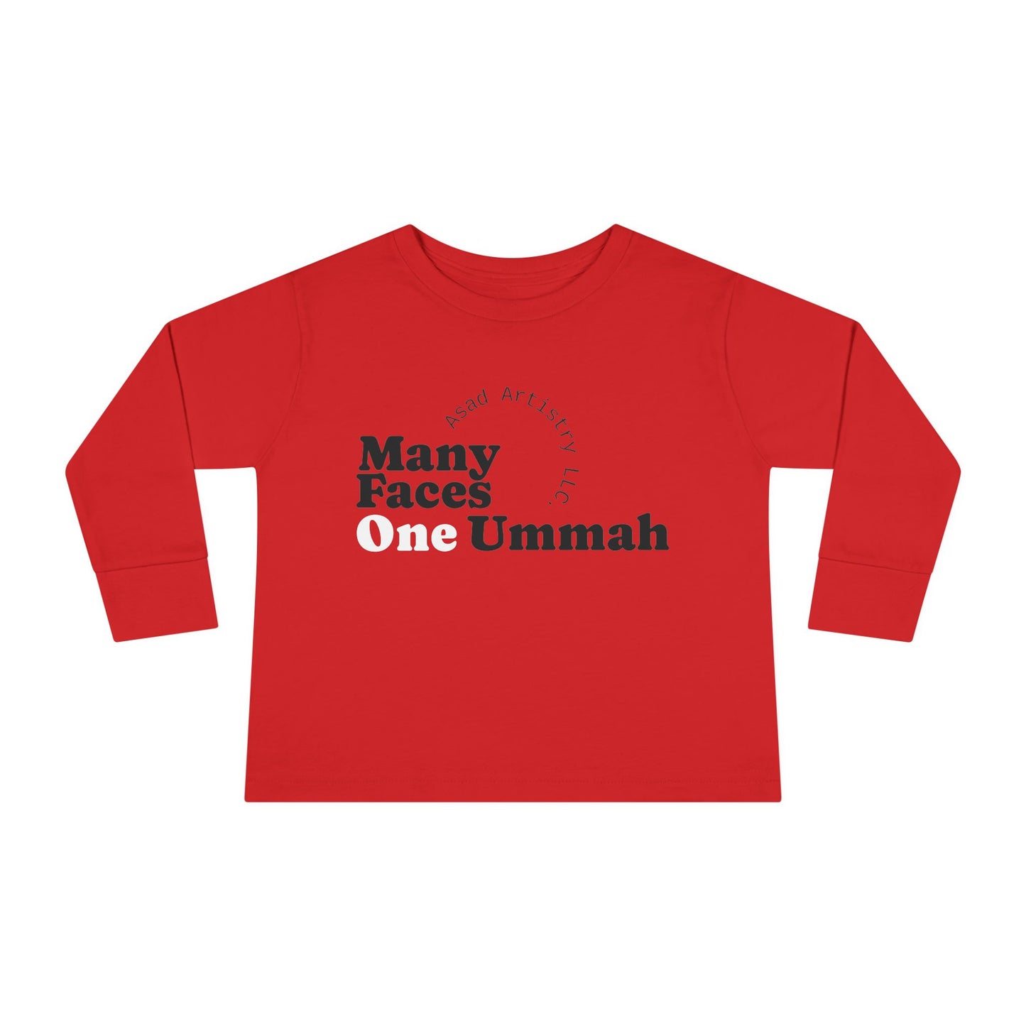 Many Faces One Ummah Toddler Long Sleeve Tee – For Little Hearts, Big Unity