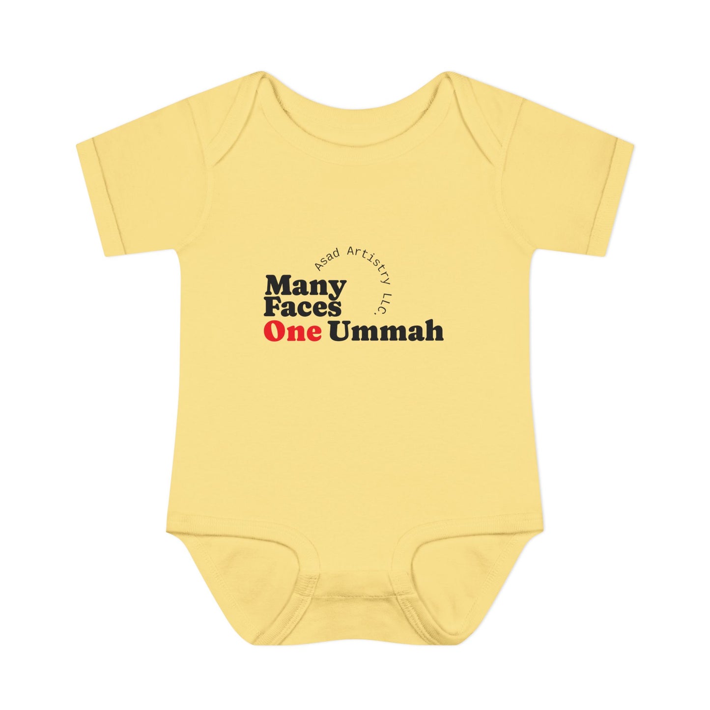Many Faces One Ummah Infant Bodysuit – Softness, Simplicity, and Unity from Day One
