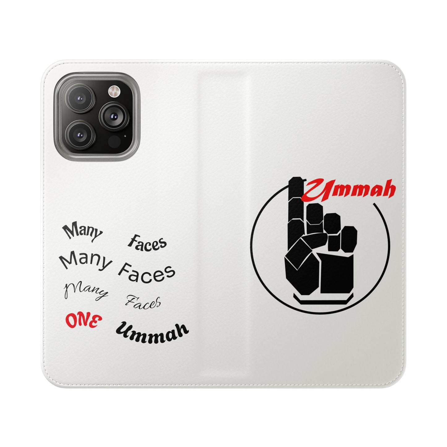 Many Faces, One Ummah Flip Case — where purpose meets protection.