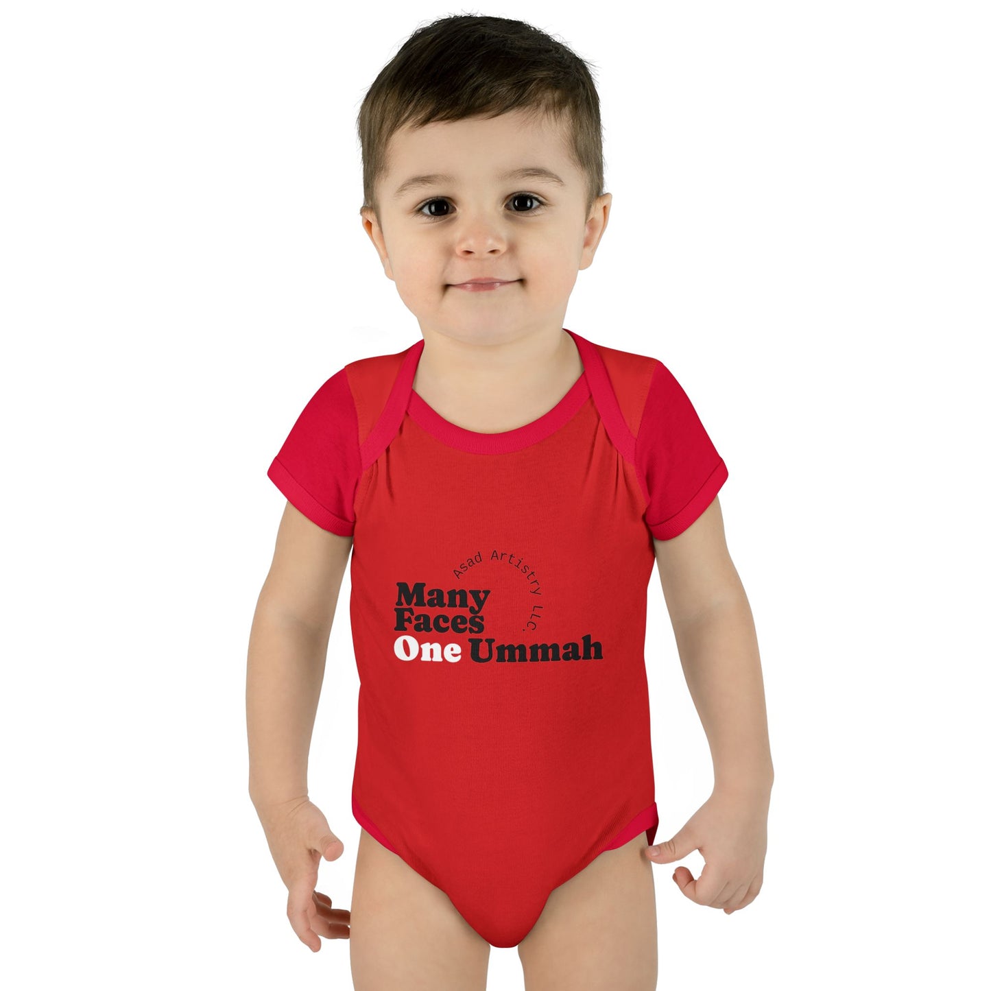 Many Faces One Ummah Infant Bodysuit – Softness, Simplicity, and Unity from Day One