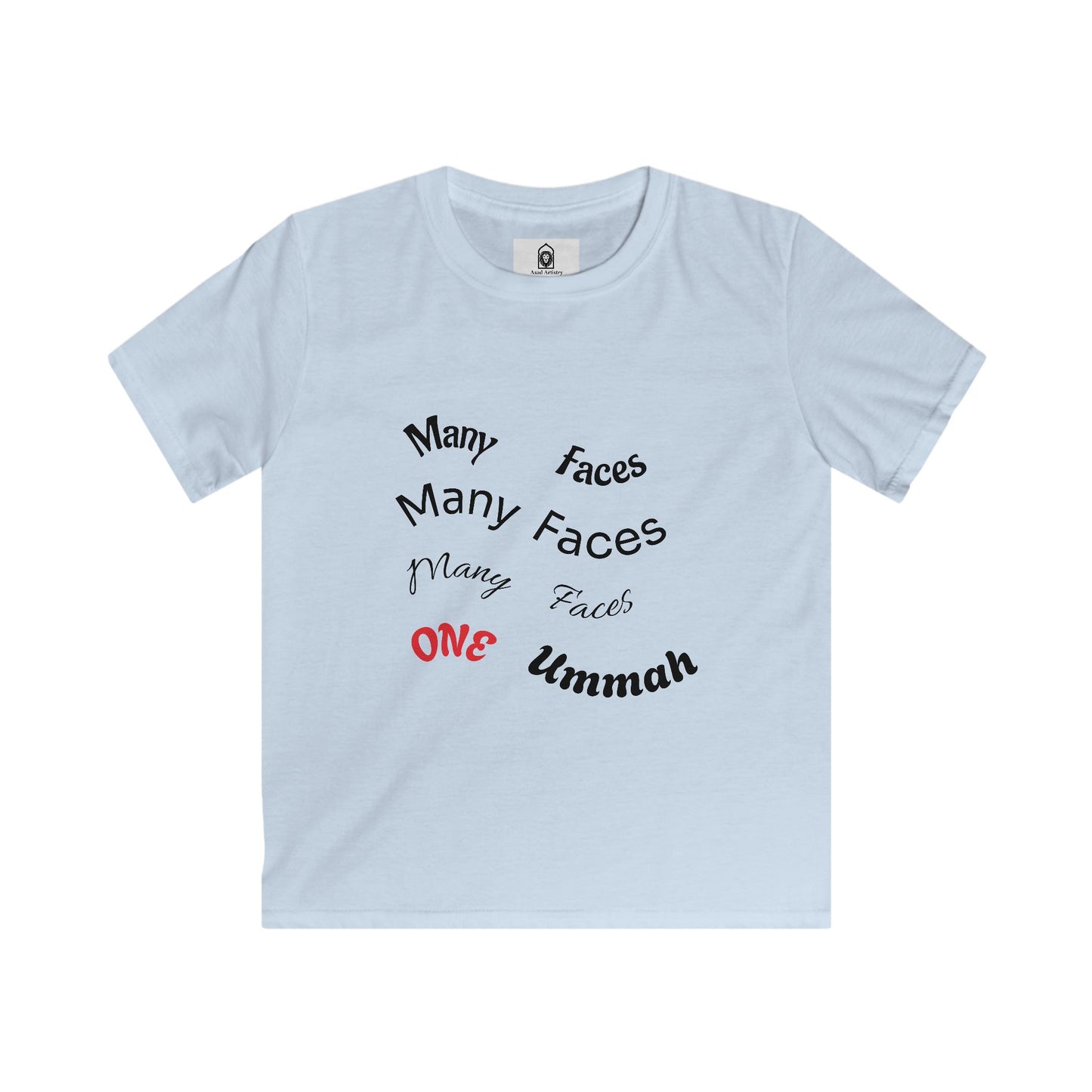 Many Faces One Ummah Kids’ T-Shirt – Confidence, Comfort &amp; Community