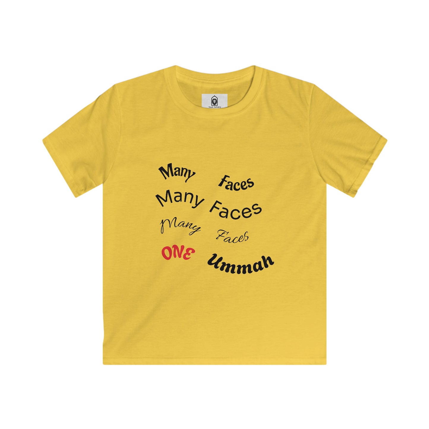 Many Faces One Ummah Kids’ T-Shirt – Confidence, Comfort &amp; Community