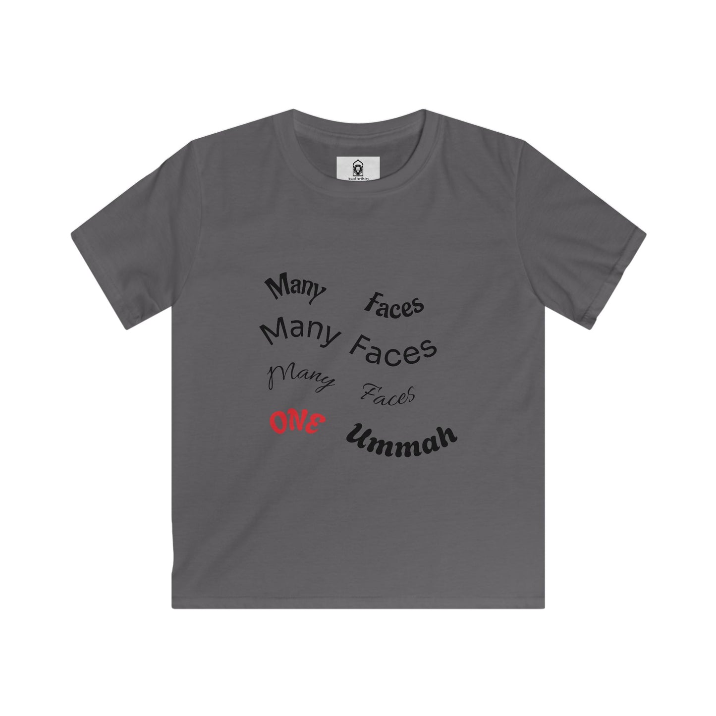 Many Faces One Ummah Kids’ T-Shirt – Confidence, Comfort &amp; Community