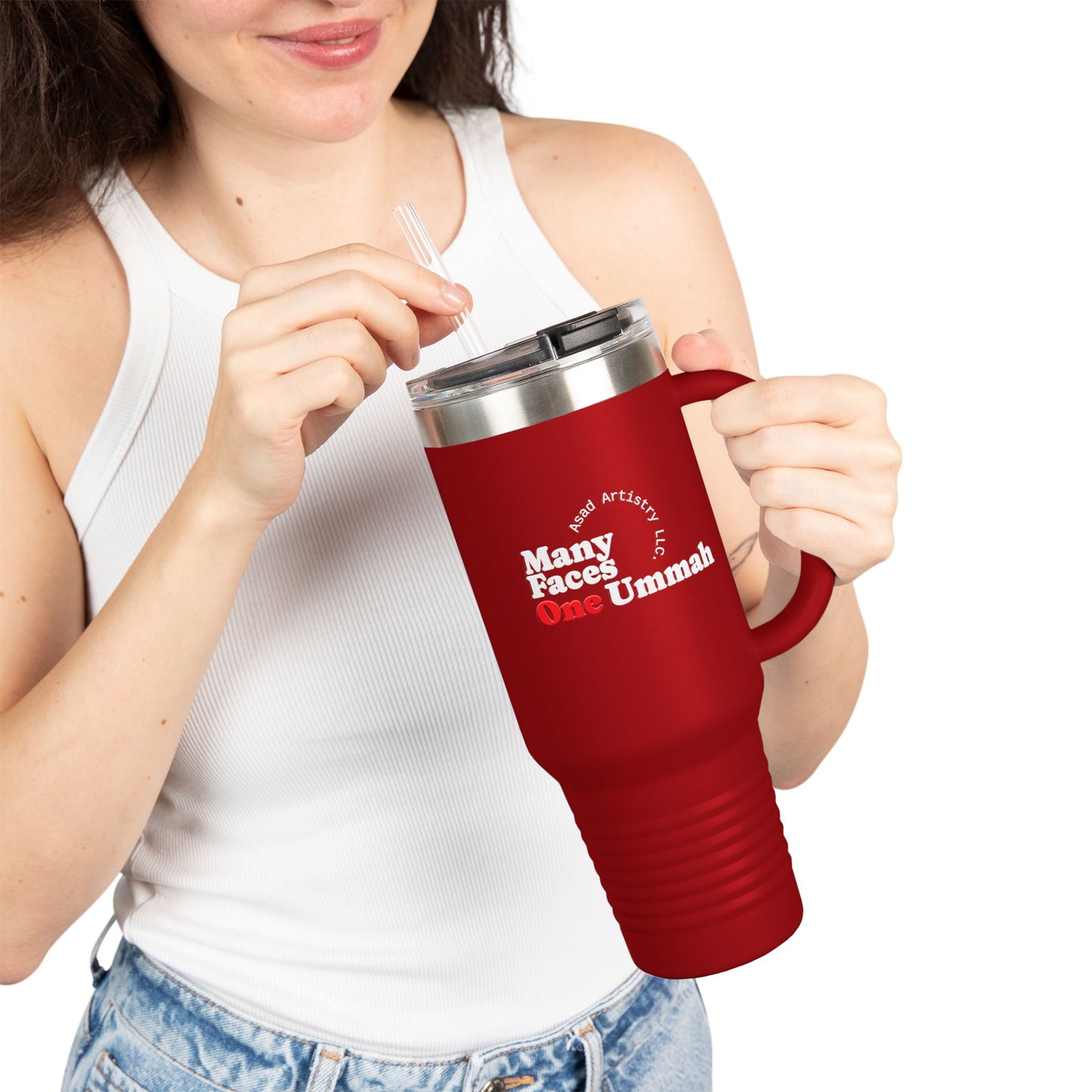 One Ummah Insulated Travel Mug-W/White letter