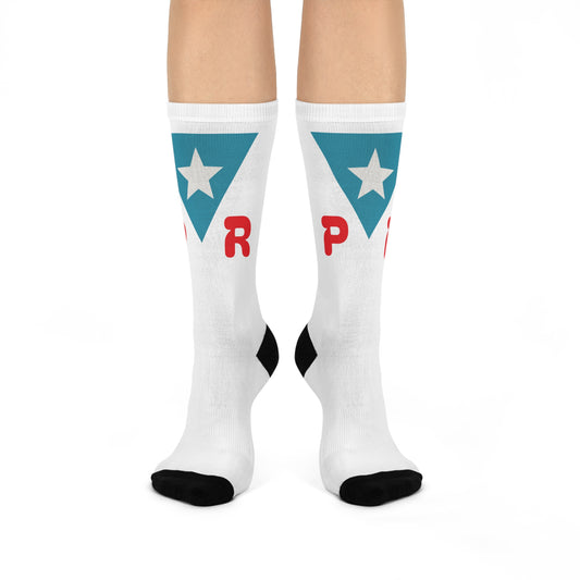 Cushioned Crew Socks — Puerto Rico Flag Design